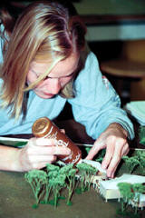 Sharon Wells, a senior architecture major, works on her museum design. Photo by Melissa Gentry