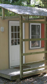 The HELP temporary dwelling erected by architect Carib Daniel Martin and builder Rob Bragan in Bethesda.