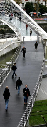 250-foot-long footbridge over the Nervin River in Bilbao, Spain