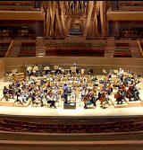 Disney Concert Hall, shown here during a rehearsal last month, is paneled with resonant Douglas fir.
